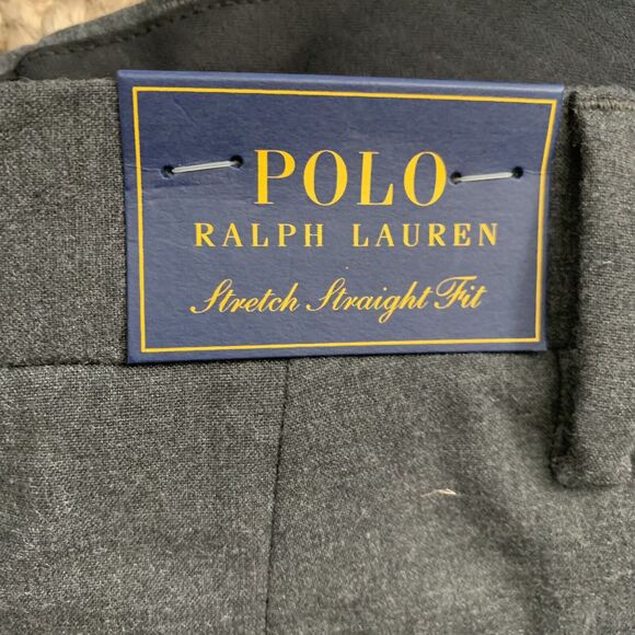 POLO Ralph Lauren Dress Pants Mens 40x30 Stretch Straight Fit Grey Heather $98 - Picture 9 of 9